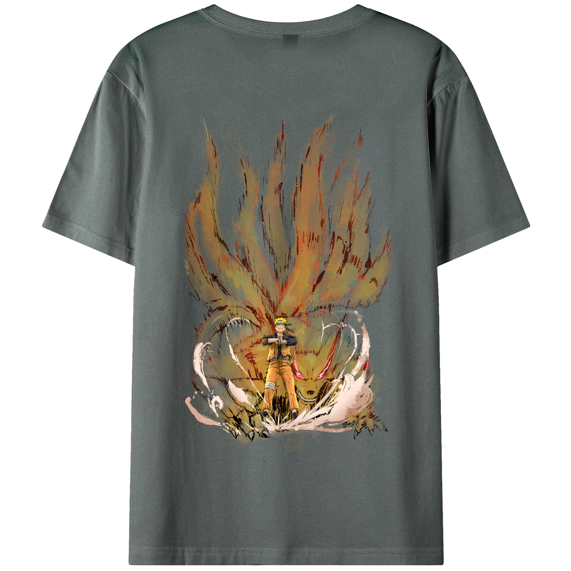 （画像用） NARUTO -ナルト- うずまき ナルト Uzumaki Naruto 綿100％半袖Tシャツ（背面プリント）
